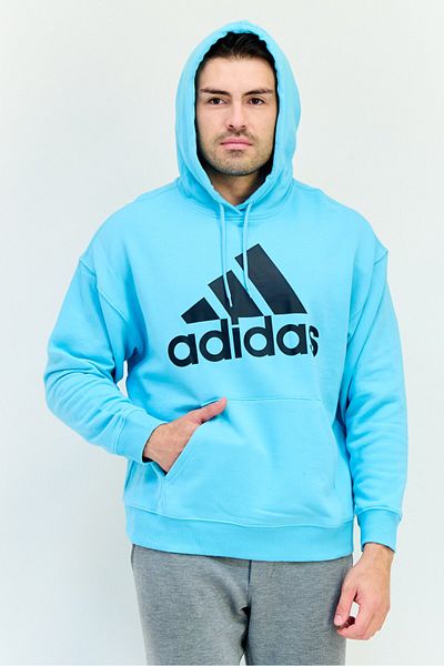 adidas Men Sportswear Fit Long Sleeves Outdoor Hoodie, Aqua Blue