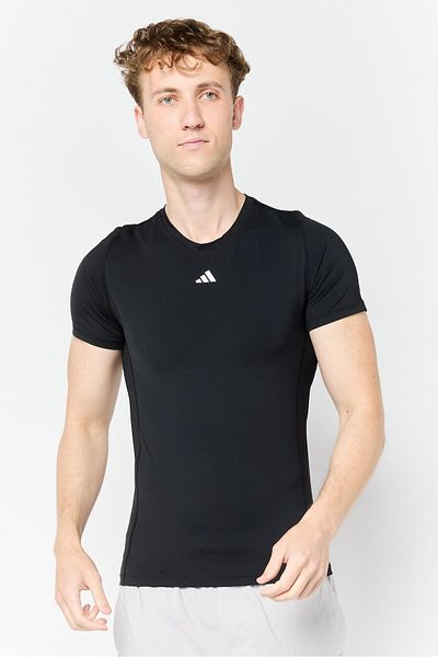 adidas Men Tight Fit Short Sleeve Training T-Shirt, Black
