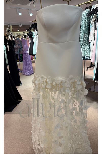 ALFABETA Crepe Skirt 3d Tulle Long Evening Dress