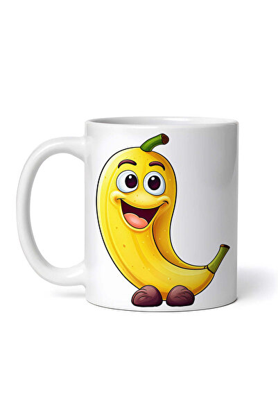 OEM Εξατομικευμένη Λευκή Κούπα, Κινούμενη Μπανάνα, Inovatix®. 330ml