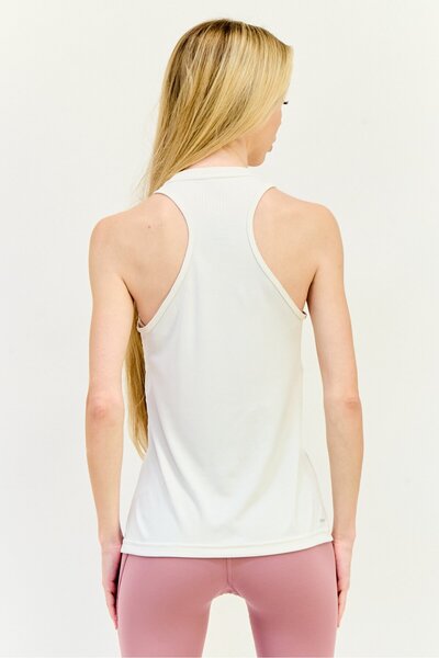 adidas Women Sportswear Fit Sleeveless Training Top, Cream