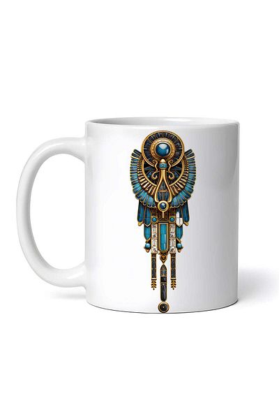 OEM Personalized white mug, Ancient Egyptian Jewelry, INOVATIX®. 330ml