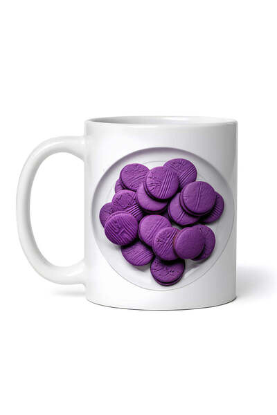 OEM Cană albă personalizată, biscuiți mov, Inovatix®. 330 ml