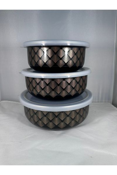 EmayeBurada Flame Enamel Luxury Enamel 3 Size Storage Container, Air Tight Enamel Storage Container Organizer