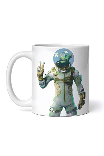 OEM Cană albă personalizată, cu tematică extraterestră verde Fortnite, Inovat...