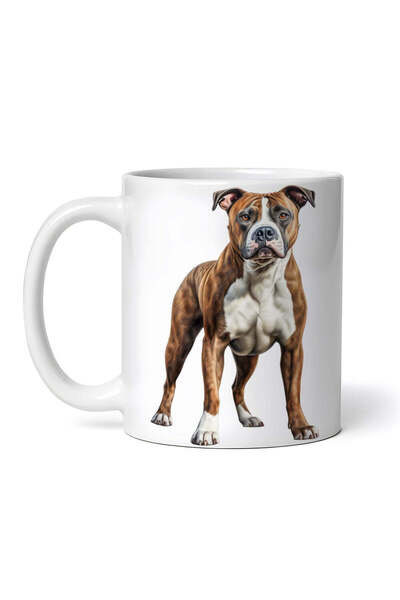 OEM Εξατομικευμένη λευκή κούπα, American Staffordshire Terrier, INOVATIX®. 33...