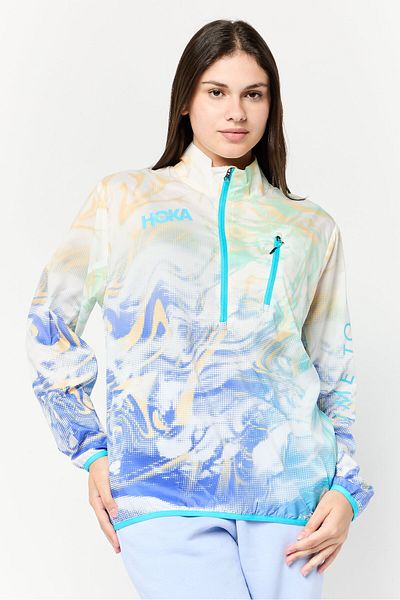 hoka Women Sportswear Fit Long Sleeves Wind-Resistant Running Jacket, Multicolor