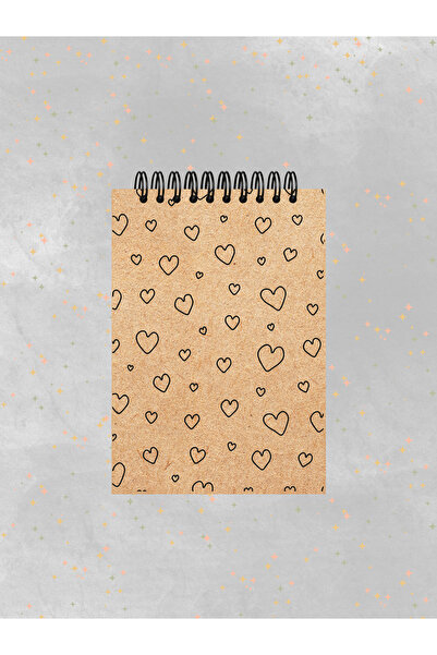 Ez&Tu Stıcker 4'lü Defter Set 10 X 13,5 Cm Kareli Defter Kraft Kapak Spiralli Defter Notebook