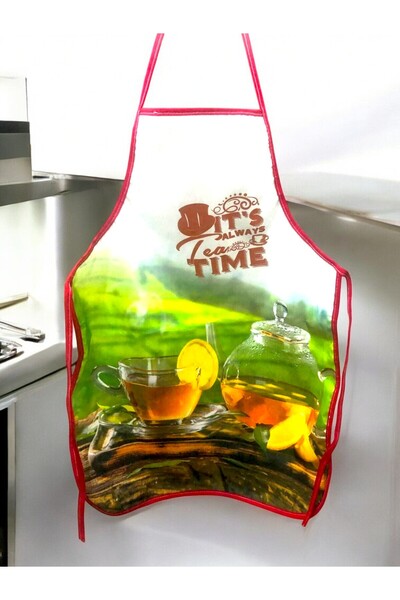 PAMUK DÜNYAM HOME Mutfak Önlüğü / Sıvı Geçirmez, Desenli Baskılı Mutfak Önlüğü