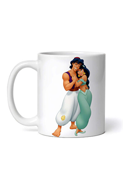 OEM Personalized white mug, Aladdin and Jasmine, INOVATIX®. 330ml