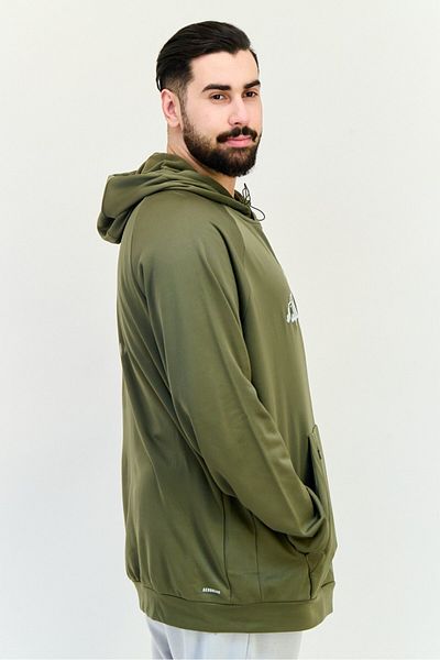 adidas Men Sportswear Fit Long Sleeve Outdoor Hoodie, Olive