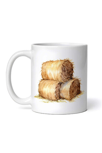 OEM Cană albă personalizată, Baloți de paie, INOVATIX®. 330 ml