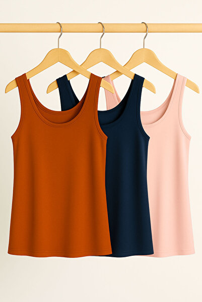 EFFE 3 Pieces A-Line Cotton Thick Strap Athlete T-Shirt