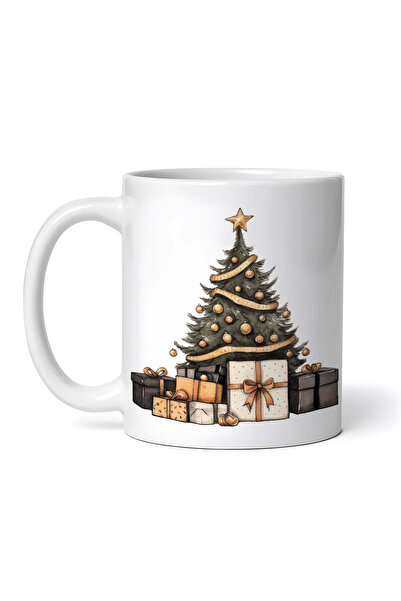 OEM Cană albă personalizată, brad de Crăciun cu cadouri, INOVATIX®. 330ml