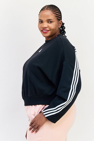 adidas Women Plus Size Long Sleeve Outdoor Sweatshirt, Black