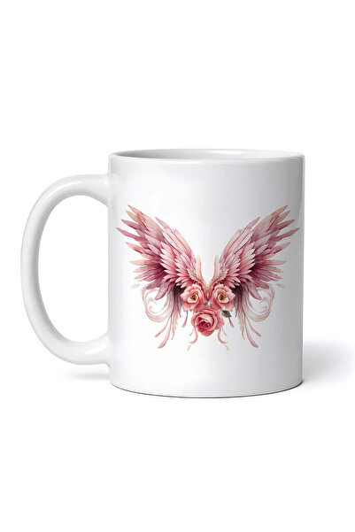 OEM Cană albă personalizată, aripi de înger roz Alla, Inovatix®. 330 ml