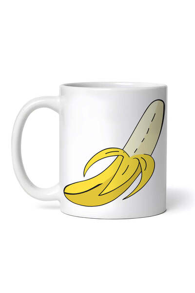 OEM Εξατομικευμένη λευκή κούπα, ξεφλουδισμένη μπανάνα, INOVATIX®. 330ml