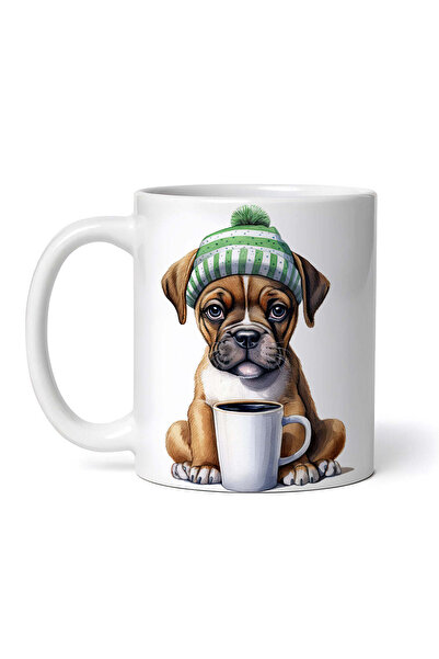 OEM Cană albă personalizată, Boxer bea cafea neagră, INOVATIX®. 330ml