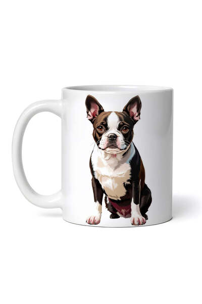 OEM Εξατομικευμένη λευκή κούπα, Boston terrier, INOVATIX®. 330 ml