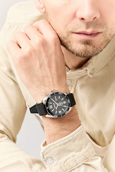 Timberland Men Tdwgn0010001 Silicone Analog Watch 44 Mm, Black