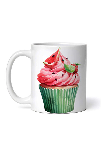 OEM Cană albă personalizată, brioșă cu pepene verde și cremă de căpșuni, Inovatix®. 330ml