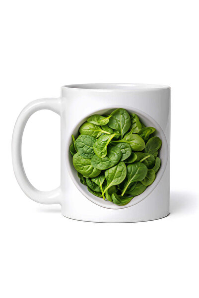 OEM Cană albă personalizată, bol cu ​​frunze de spanac, Inovatix®. 330 ml