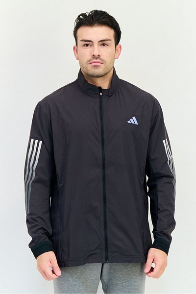 adidas Men Sportswear Fit Long Sleeve Running Jacket, Black