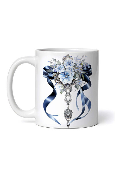 OEM Cană albă personalizată, aranjament floral pentru nuntă, Inovatix®. 330 ml