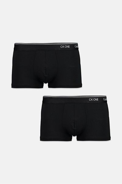 Calvin Klein Men 2 Pack Low Rise Microfiber Trunks, Black
