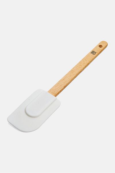 IRIS Silicone Spatula With Wooden Handle 25cm, White/brown