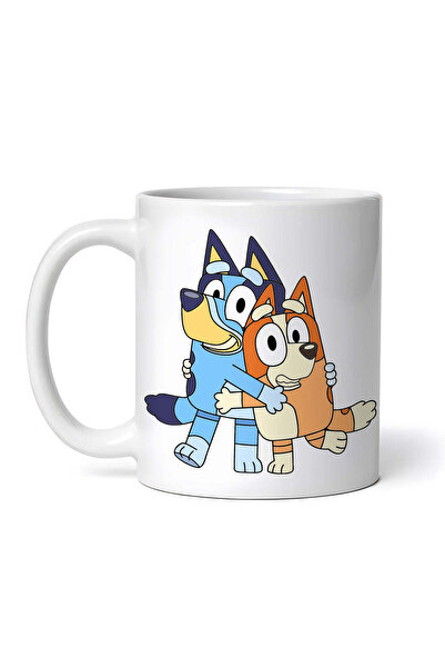 OEM Cană albă personalizată, frații Bluey și Bingo Heeler, INOVATIX®. 330 ml