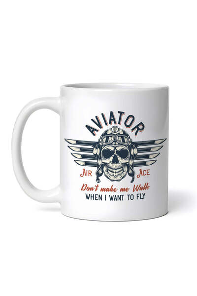 OEM Cană albă personalizată, Aviator air ace nu mă face să merg când vreau să...