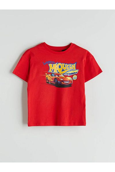 LC Waikiki Lcw Kids Red Cars Printed Boys T-Shirt and Shorts Pack of 2