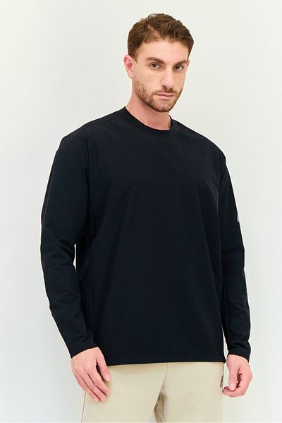 adidas Men Sportswear Fit Long Sleeve Outdoor Sweatshirt, Black
