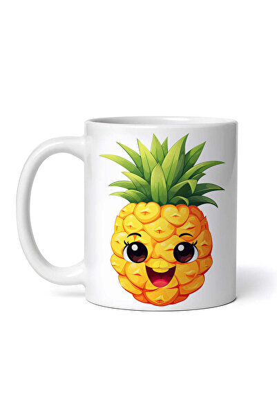 OEM Cană albă personalizată, Ananas Zâmbitor, INOVATIX®. 330ml