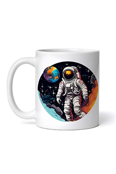 OEM Cană albă personalizată, Astronautul în spațiu Apollo, Inovatix®. 330 ml