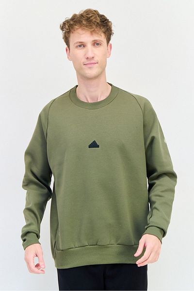 adidas Men Sportswear Fit Long Sleeve Outdoor Sweatshirt, Olive