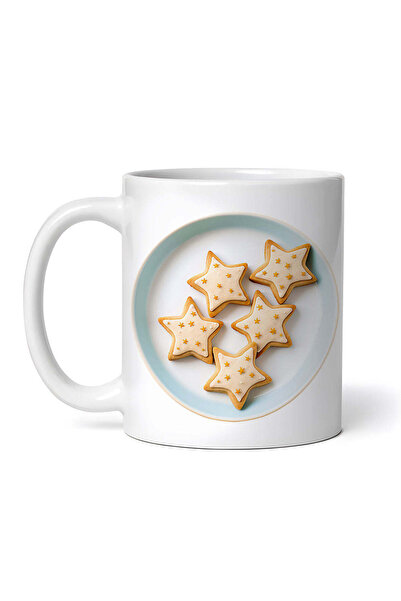 OEM Εξατομικευμένη Λευκή Κούπα, Μπισκότα Star, Inovatix®. 330ml