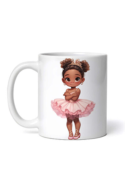 OEM Εξατομικευμένη λευκή κούπα, Μπαλαρίνα με σταυρωμένα χέρια, INOVATIX®. 330ml