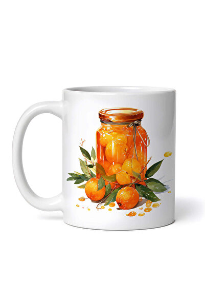 OEM Cană albă personalizată, borcan de compot de portocale, Inovatix®. 330 ml