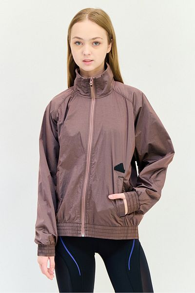 adidas Women Sportswear Fit Long Sleeve Outdoor Windbreaker Jacket, Grape