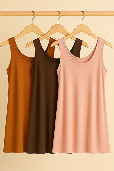 EFFE 3 Pieces A-Line Cotton Thick Strap Athlete T-Shirt