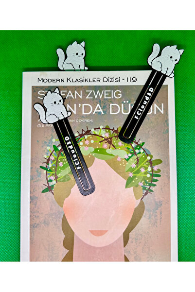 Fcloud İsme Özel - Kedili Kitap Ayracı