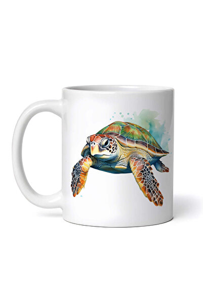 OEM Cană albă personalizată, broască țestoasă curcubeu, INOVATIX®. 330ml