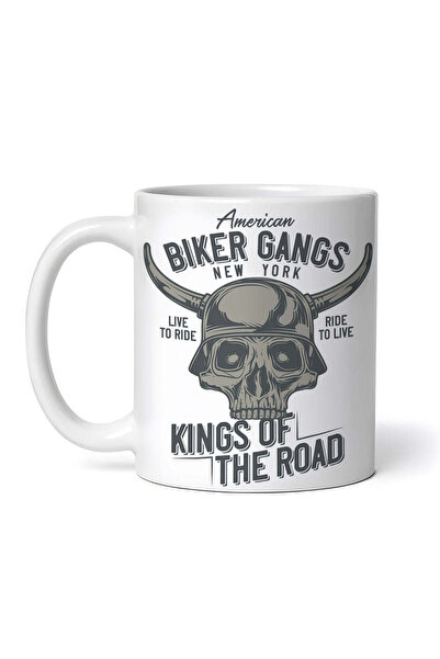 OEM Εξατομικευμένη Λευκή Κούπα, American Biker Gangs New York Live To Ride Ri...