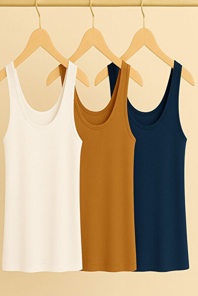 EFFE 3 Pieces A-Line Cotton Thick Strap Athlete T-Shirt