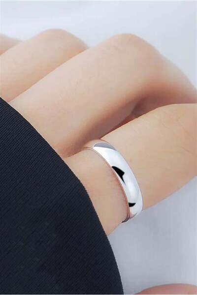 By Zeyna Aksesuar للجنسين 4 مم سمك 1 قطعة 316 لتر فولاذ خاتم الخطوبة غير القا...