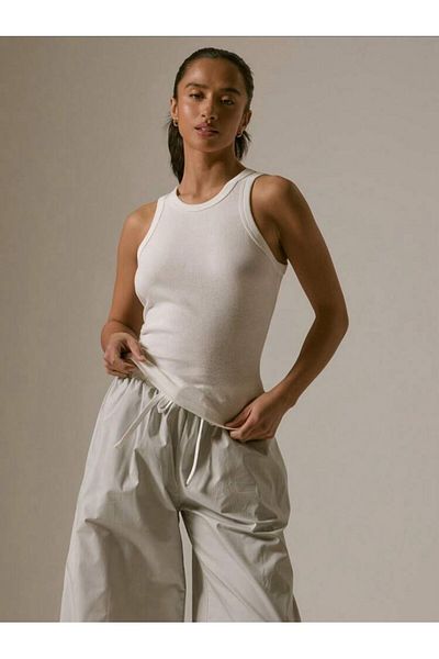 SLAW REZZ Women's Ribbed Look Thick Strap Basic Undershirt