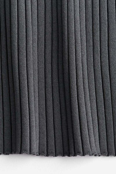 H&M Silk-blend rib-knit skirt