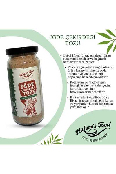 NATURES FOOD İğde Çekirdeği Tozu 2li 200gr Kemik Gelişimi, Lif, Protein, B Vitaminleri, Potasyum Ve Magnezyum